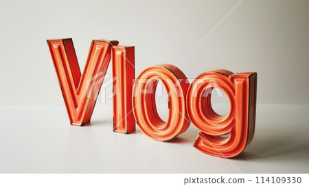 The word Vlog created in Apple Typography. 114109330
