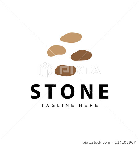 Stone Vector Logo, Stone Design Balance Milestone Vector Templet Symbol Illustration 114109967