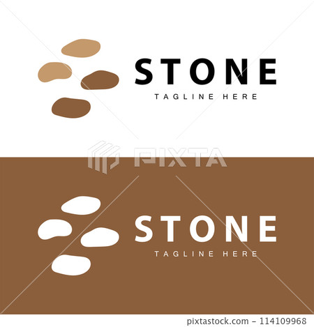 Stone Vector Logo, Stone Design Balance Milestone Vector Templet Symbol Illustration 114109968