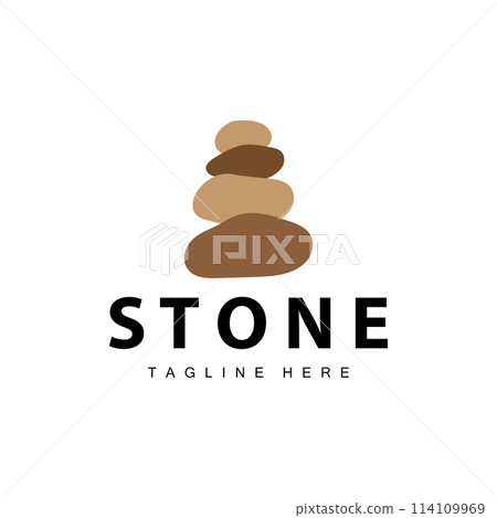 Stone Vector Logo, Stone Design Balance Milestone Vector Templet Symbol Illustration Stone Vector Logo, Stone Design Balance Milestone Vector Templet Symbol Illustration 114109969
