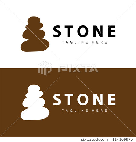 Stone Vector Logo, Stone Design Balance Milestone Vector Templet Symbol Illustration Stone Vector Logo, Stone Design Balance Milestone Vector Templet Symbol Illustration 114109970