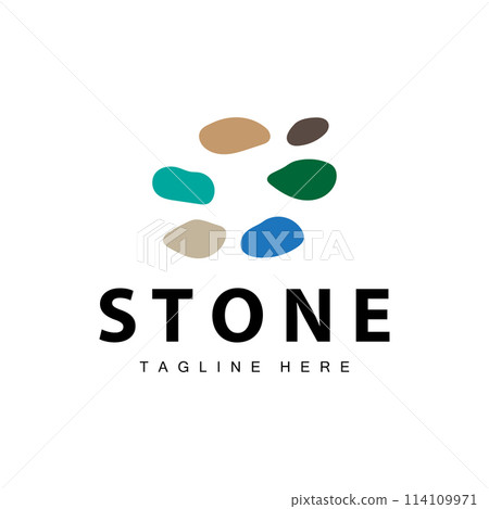 Stone Vector Logo, Stone Design Balance Milestone Vector Templet Symbol Illustration 114109971
