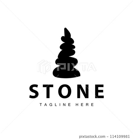 Stone Vector Logo, Stone Design Balance Milestone Vector Templet Symbol Illustration 114109981