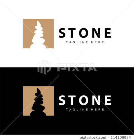 Stone Vector Logo, Stone Design Balance Milestone Vector Templet Symbol Illustration 114109984