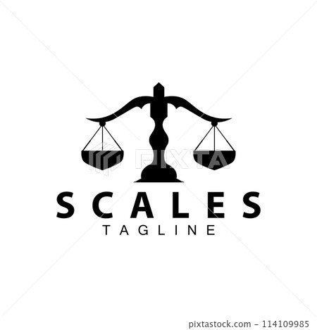 Simple legal scale logo justice court simple black silhouette template vector design 114109985