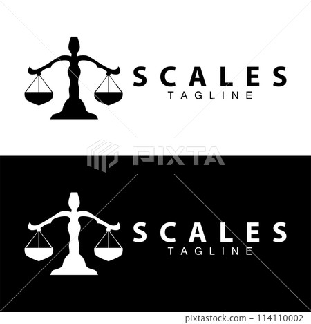 Simple legal scale logo justice court simple black silhouette template vector design Simple legal scale logo justice court simple black silhouette template vector design 114110002