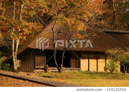 Kitakami City, Iwate Michinoku Folk Village with Autumn Leaves 114110354