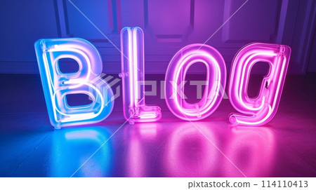 The word Blog created in Neon Lettering. 114110413