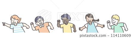 Illustration of running children 114110609
