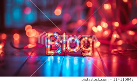 LED Blog concept creative art poster. 114110942