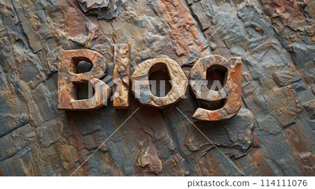 Gneiss Stone Blog concept creative art poster. 114111076