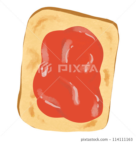 Toast with strawberry jam 114111163