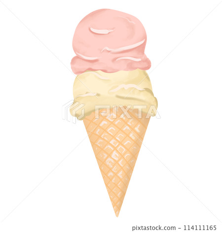 ice cream in a waffle cone ice cream in a waffle cone 114111165