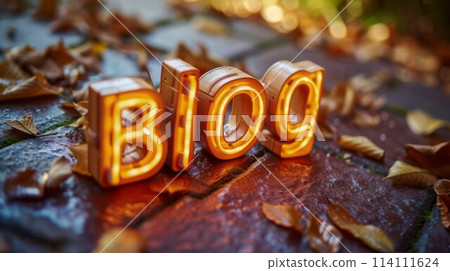 Brown LED Blog concept creative art poster. Brown LED Blog concept creative art poster. 114111624