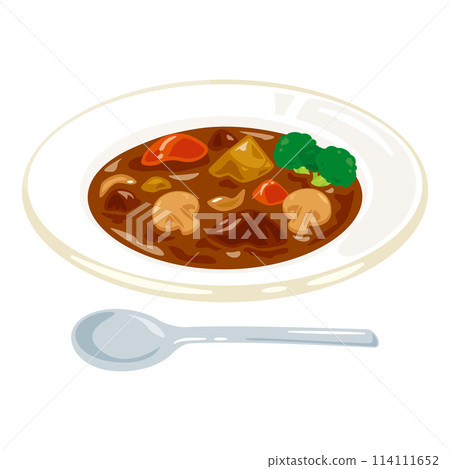 Beef stew served on a plate 114111652