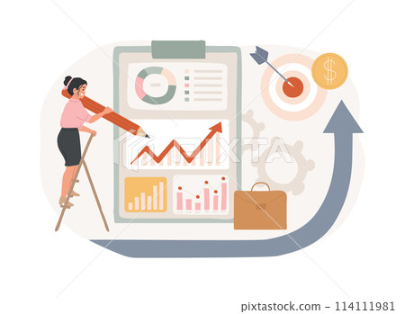 Sales plan for business isolated concept vector illustration. Sales plan for business isolated concept vector illustration. 114111981