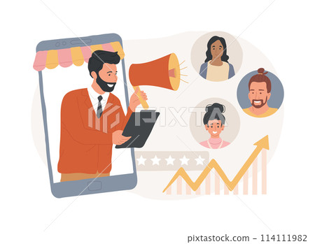 Brand advocate isolated concept vector illustration. 114111982