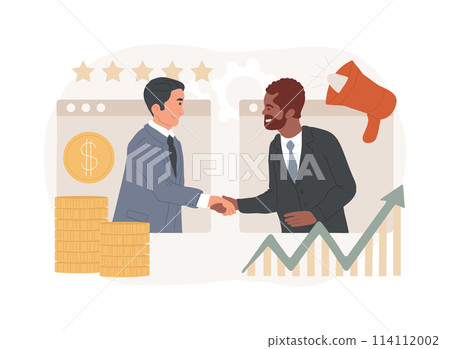 Affiliate marketing isolated concept vector illustration. Affiliate marketing isolated concept vector illustration. 114112002