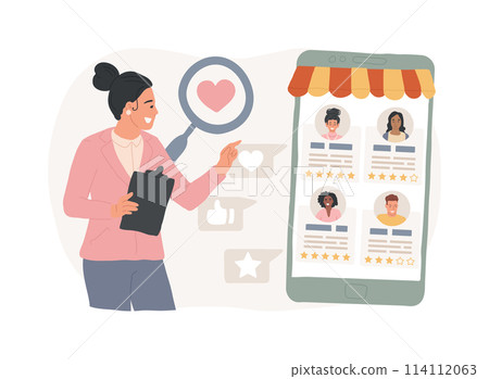 Satisfaction and loyalty isolated concept vector illustration. 114112063
