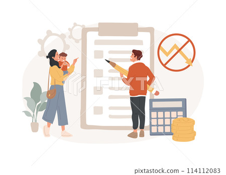 Anti-crisis family budget isolated concept vector illustration. 114112083