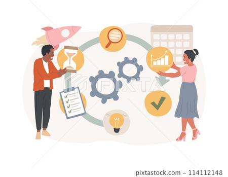 Project life cycle isolated concept vector illustration. Project life cycle isolated concept vector illustration. 114112148