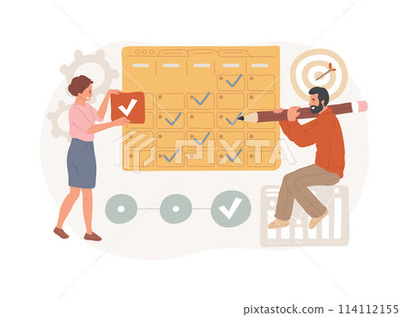 Planning isolated concept vector illustration. 114112155