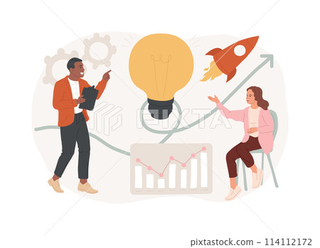 Idea management isolated concept vector illustration. Idea management isolated concept vector illustration. 114112172