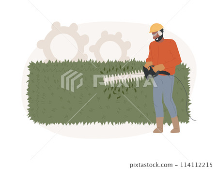Hedge trimming isolated concept vector illustration. 114112215
