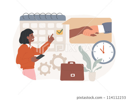Arrange appointment isolated concept vector illustration. Arrange appointment isolated concept vector illustration. 114112233