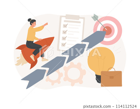 Goals isolated concept vector illustration. 114112524