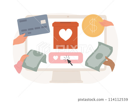 Donation isolated concept vector illustration. 114112539