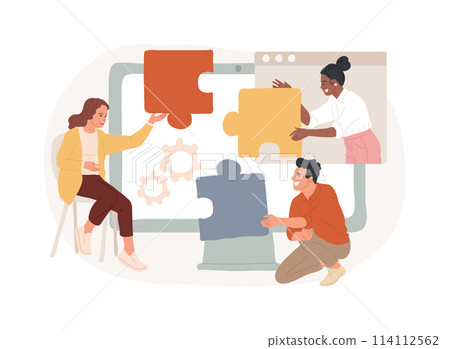 Collaboration isolated concept vector illustration. 114112562