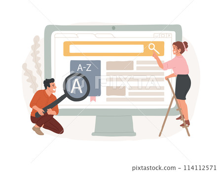 Glossary isolated concept vector illustration. Glossary isolated concept vector illustration. 114112571