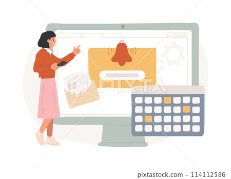 Events isolated concept vector illustration. 114112586
