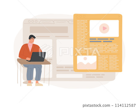 Blog articles isolated concept vector illustration. 114112587