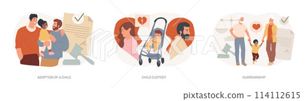 Parenting isolated concept vector illustration set. Parenting isolated concept vector illustration set. 114112615