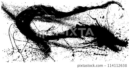 Dragon Tatsunen handwritten brush illustration Dragon Tatsunen handwritten brush illustration 114112638