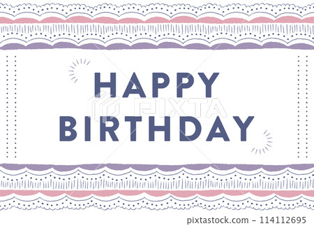 生日卡片模板/花邊式手繪框 生日卡片模板/花邊式手繪框 114112695