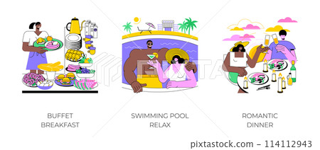 Luxury resort isolated cartoon vector illustrations. 114112943