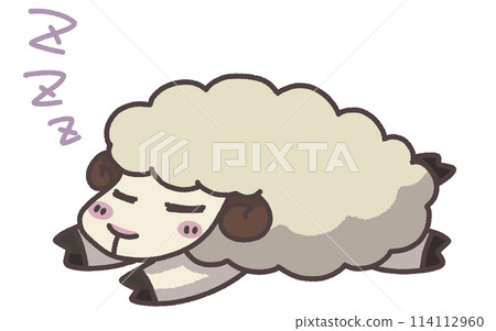 羊睡覺可愛插畫 羊睡覺可愛插畫 114112960