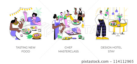 Gastronomy tour isolated cartoon vector illustrations. 114112965