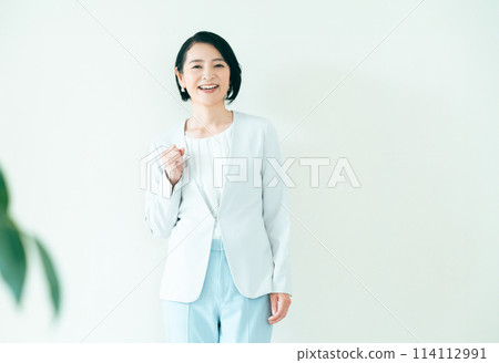 中年婦女在西裝形狀 114112991