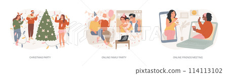 Celebration event isolated concept vector illustration set. Celebration event isolated concept vector illustration set. 114113102