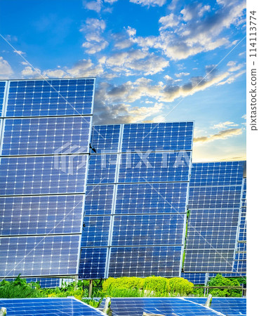 Solar panel and blue sky 114113774