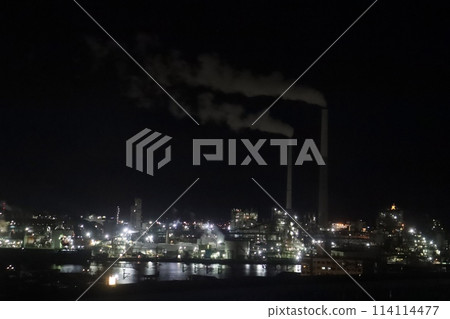 24小時持續支援日本的周南工業園區夜景 24小時持續支援日本的周南工業園區夜景 114114477