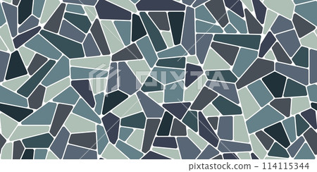 Splinter mosaic paving floor background or stone tile, vector pattern. Ceramic terrazzo pattern for pavement tile or flooring and wall interior decor, abstract geometric mosaic stone splinters pattern 114115344
