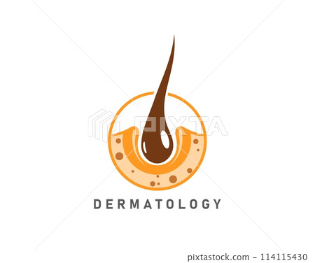 Hair clinic icon of dermatology and trichology medicine for follicle grow, vector emblem. Hair care salon, cosmetic treatment and transplantation and trichologist clinic symbol of hair follicle growth Hair clinic icon of dermatology and trichology medicine for follicle grow, vector emblem. Hair care salon, cosmetic treatment and transplantation and trichologist clinic symbol of hair follicle growth 114115430