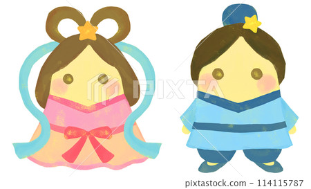 Cute Orihime and Hikoboshi illustration set 114115787