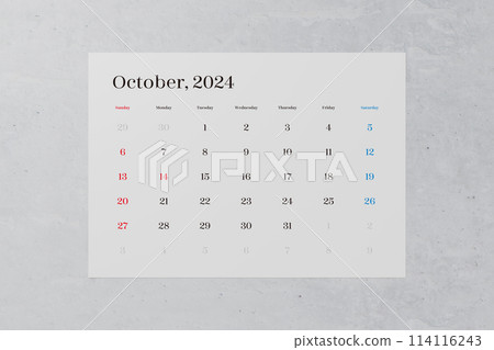 A simple calendar for October 2024. Starts on Sunday A simple calendar for October 2024. Starts on Sunday 114116243