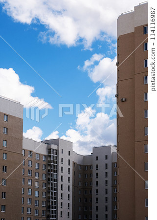Exterior of modern multistory building. Facades background. Exterior of modern multistory building. Facades background. 114116987